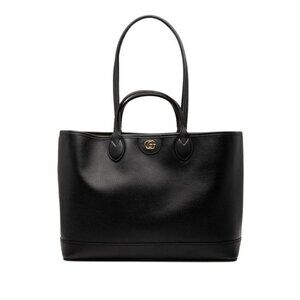 Gucci GG Marmont Double Tote Shoulder Bag Black Leather